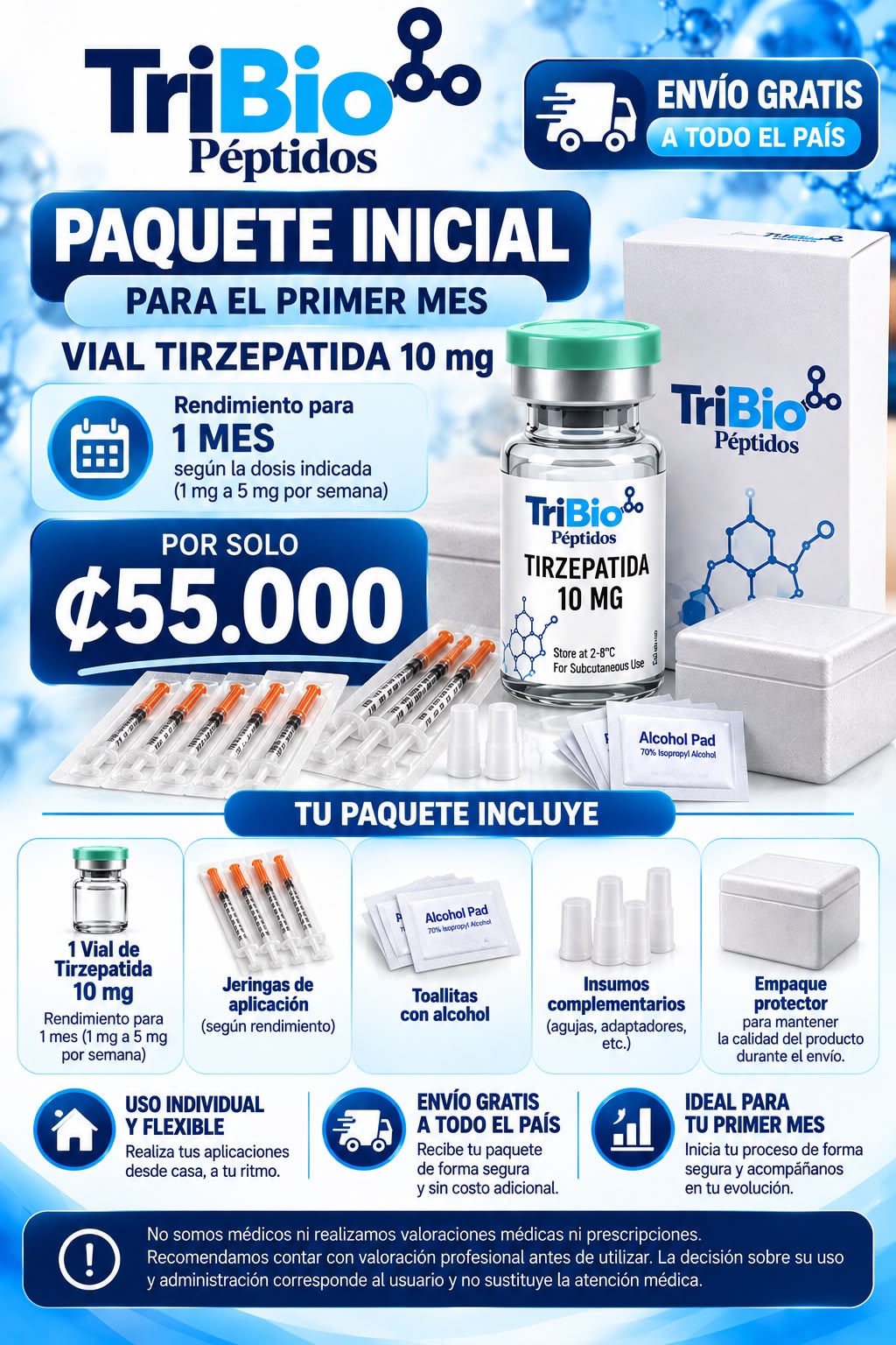 Paquete inicial TriBio para el primer mes