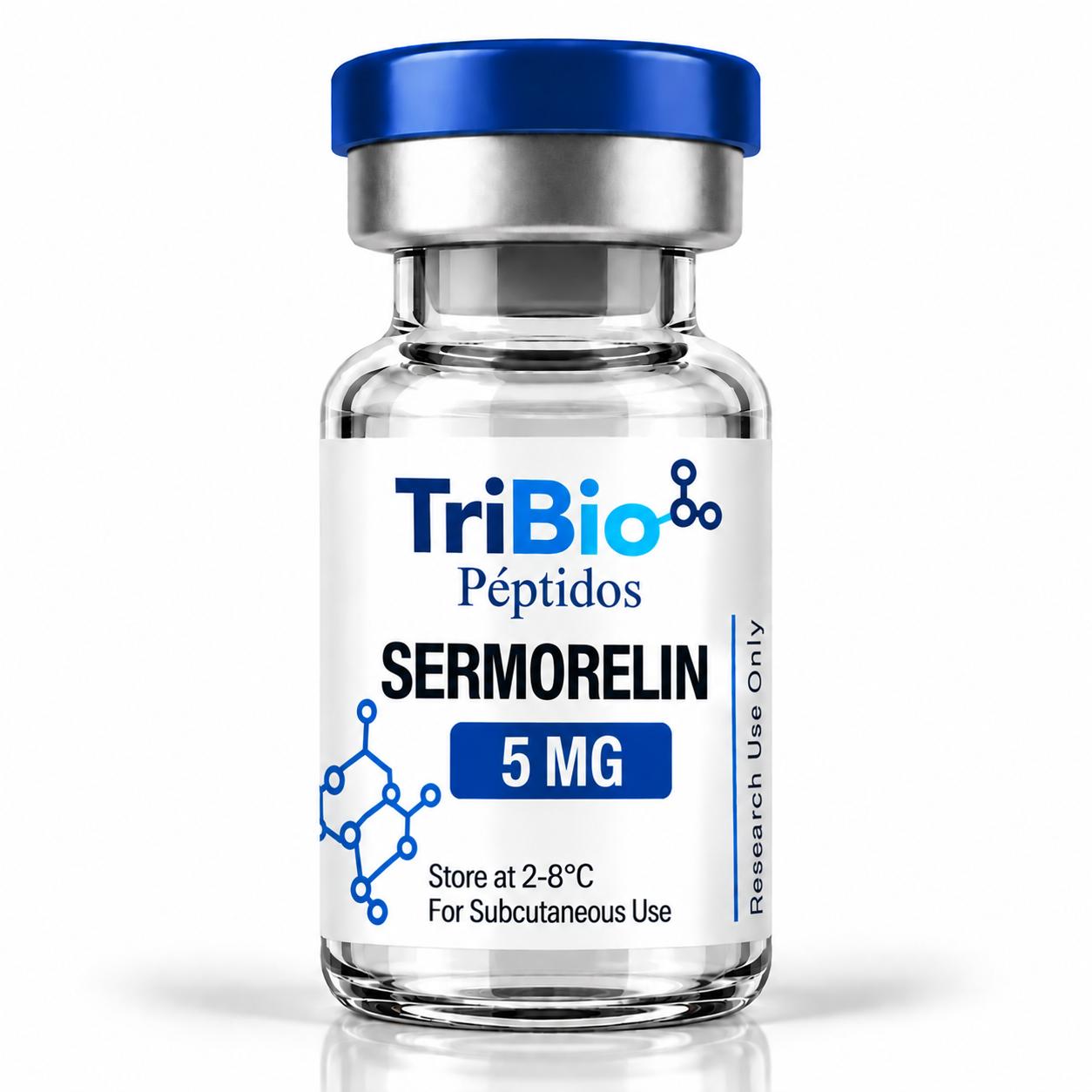 Presentación Sermorelina 5 mg de TriBio Péptidos